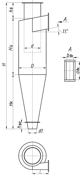 Циклон 11 чертеж
