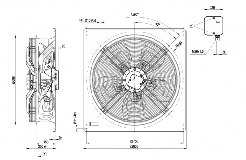 Осевой вентилятор ebmpapst W4D630GH0101