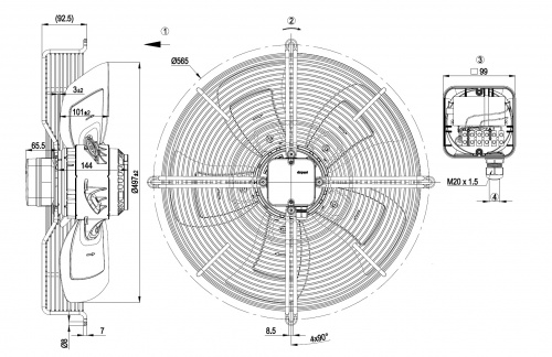 Осевой вентилятор ebmpapst S4E500AD0301