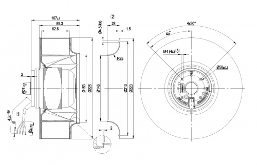 Центробежный вентилятор ebmpapst R2E225BE4709