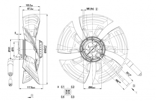 Осевой вентилятор ebmpapst A4E350AO0213