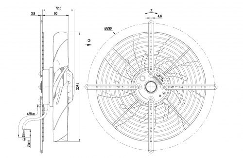 Осевой вентилятор ebmpapst S4E250BI0201