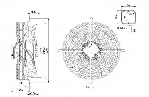 Осевой вентилятор ebmpapst S4E350AN0243