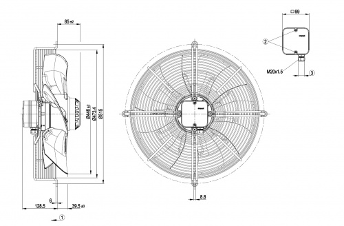 Осевой вентилятор ebmpapst S4D450AO1401