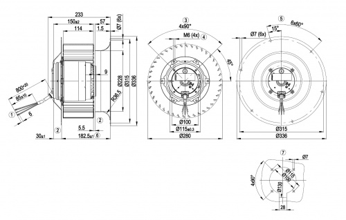 Центробежный вентилятор ebmpapst R4E280CI0101