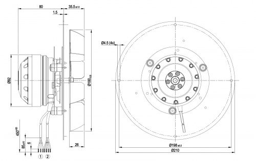 Центробежный вентилятор ebmpapst R2E180CF9101