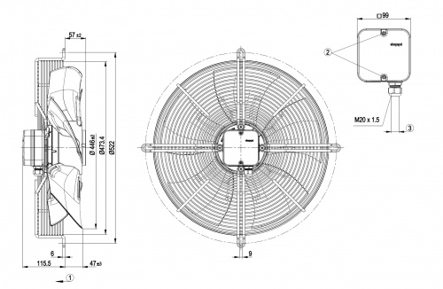 Осевой вентилятор ebmpapst S6E450AU0401