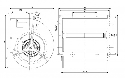 Центробежный вентилятор ebmpapst D4D225GH0201