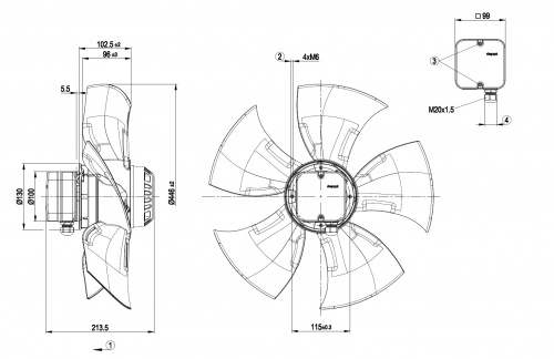 Осевой вентилятор ebmpapst A4D450AO1401