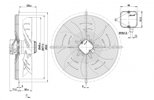 Осевой вентилятор ebmpapst S4E450BP0118