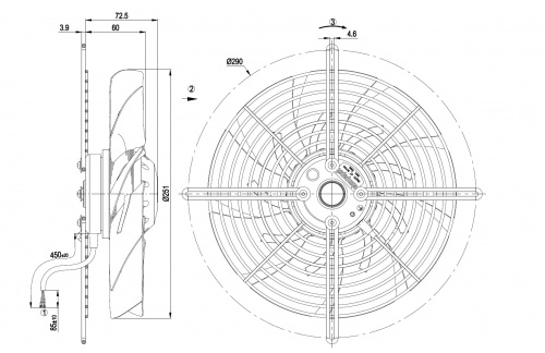 Осевой вентилятор ebmpapst S2E250BM0601