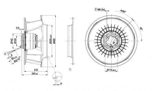 Центробежный вентилятор ebmpapst R4D450RH0101