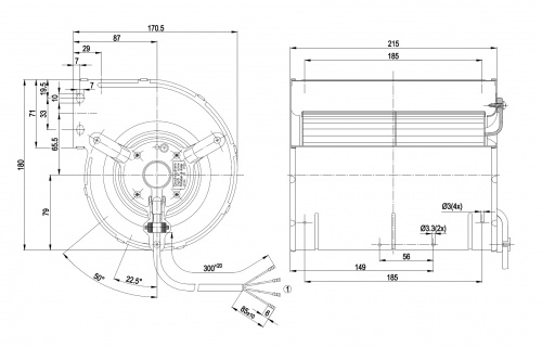 Центробежный вентилятор ebmpapst D2E133AM4765