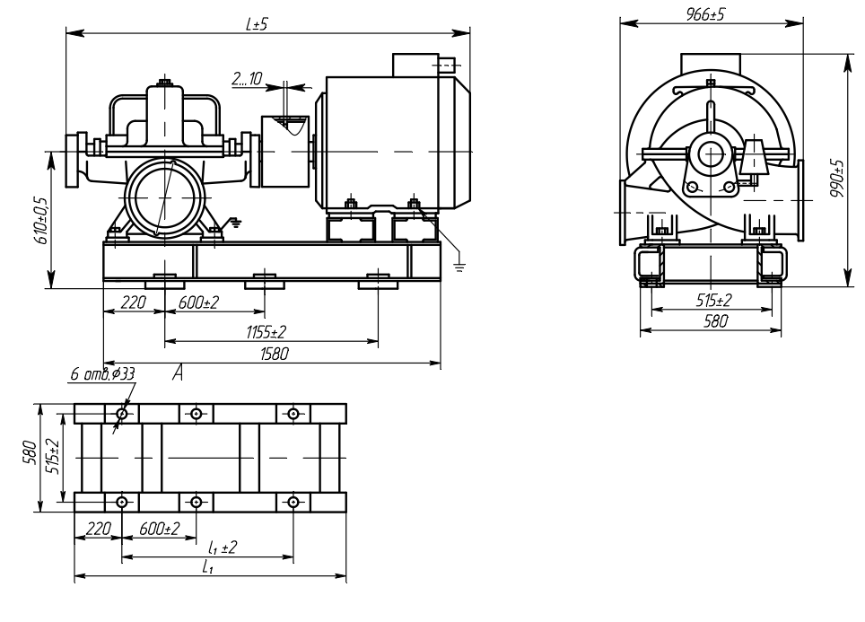 Чертеж насоса 6ндв