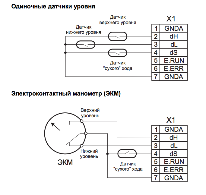 Схема подключения датчика уровня воды