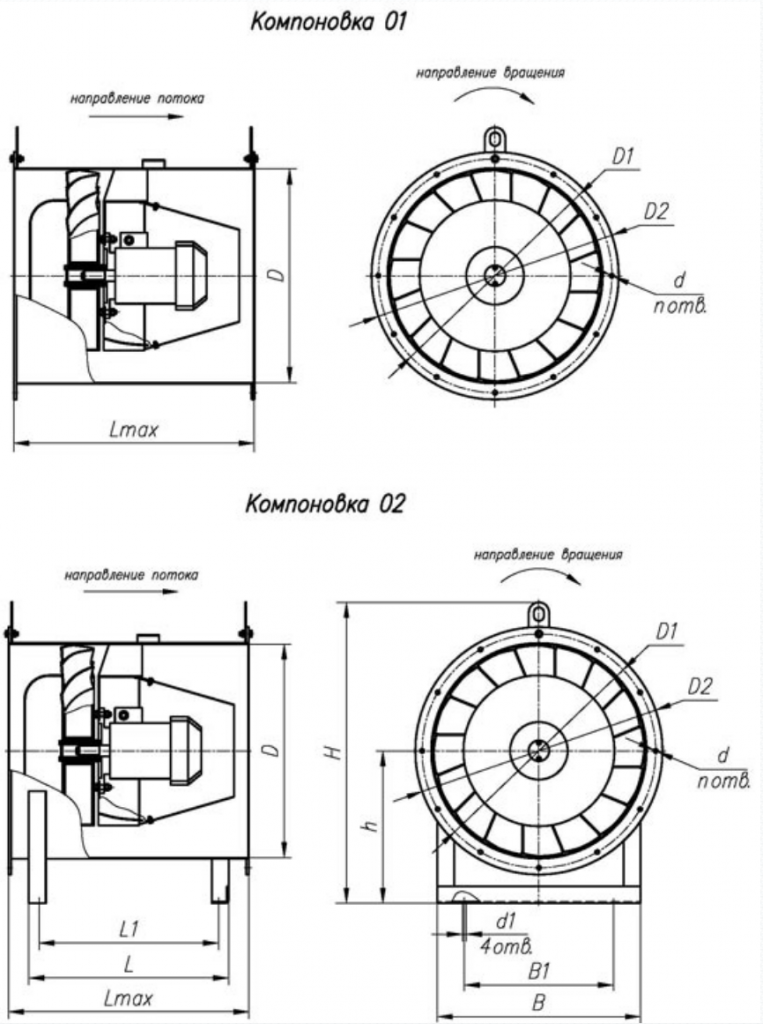 Габаритные и присоединительные размеры вентиляторов ВО 30-160.png