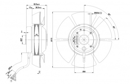 Осевой вентилятор ebmpapst A2D170AA0401