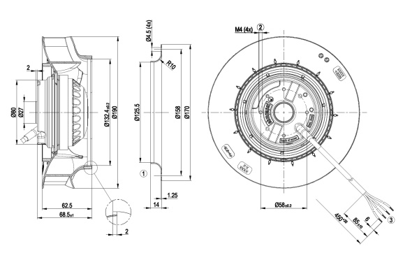 Центробежный вентилятор ebmpapst R2E190RA1227