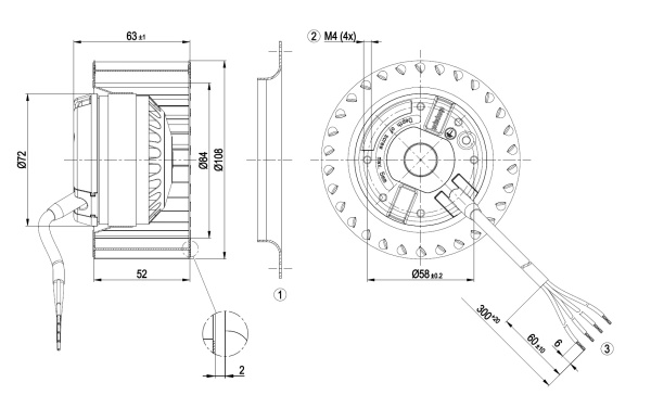 Центробежный вентилятор ebmpapst R2E108AG6305