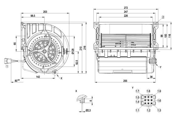 Центробежный вентилятор ebmpapst D4E146LV1914