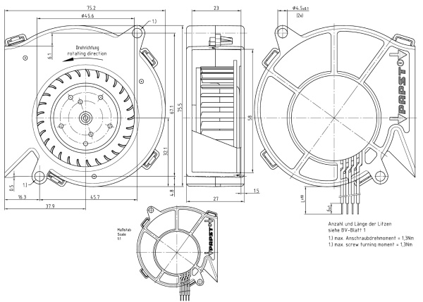 Вентилятор компактный ebmpapst RL 48-19/12/2