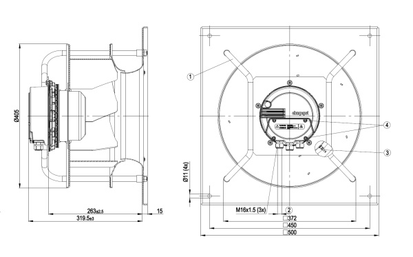 Центробежный вентилятор ebmpapst K3G355AX5690