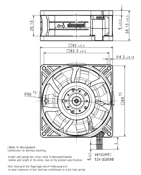 Вентилятор компактный ebmpapst 3254 J/2 HP