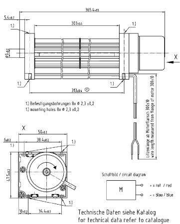 Тангенциальный вентилятор ebmpapst QG 030-303/12