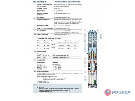 Насос скважинный Pedrollo 4BLOCKm 8/7 20м