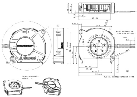 Вентилятор компактный ebmpapst RLF 35-8/14 NR