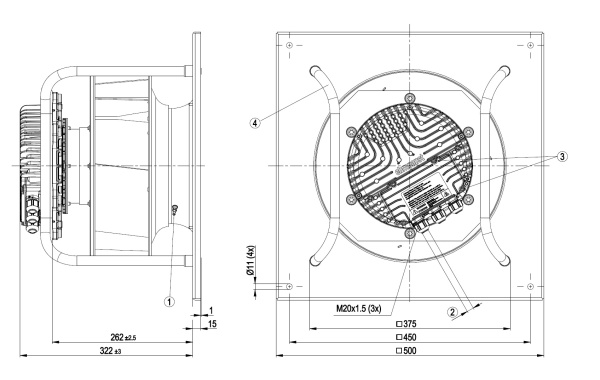 Центробежный вентилятор ebmpapst K3G310BB4932
