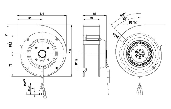 Центробежный вентилятор ebmpapst G2E133DN7701
