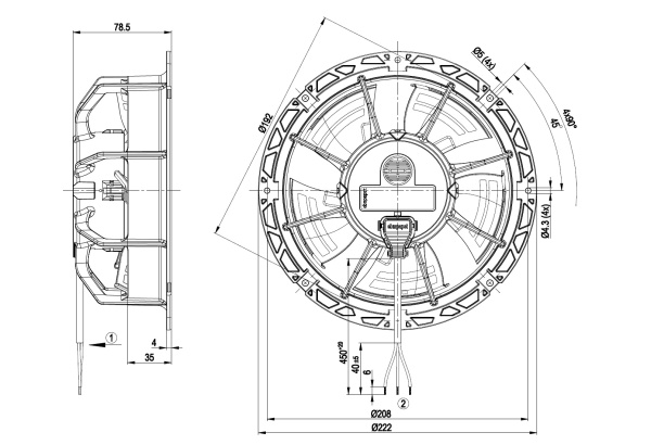 Осевой вентилятор ebmpapst W1G172EC9101