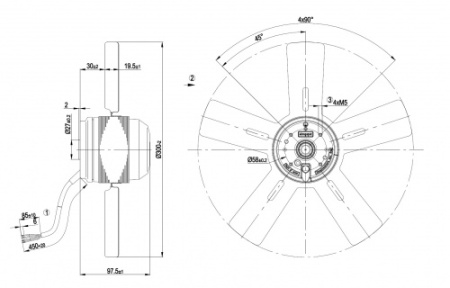 Осевой вентилятор ebmpapst A2E300AC4702