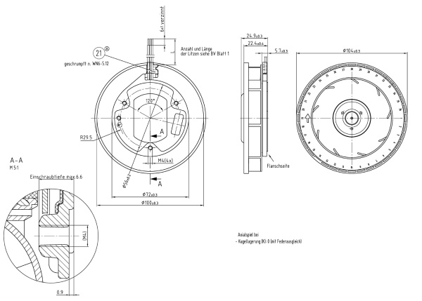 Вентилятор компактный ebmpapst REF 100-11/12/2
