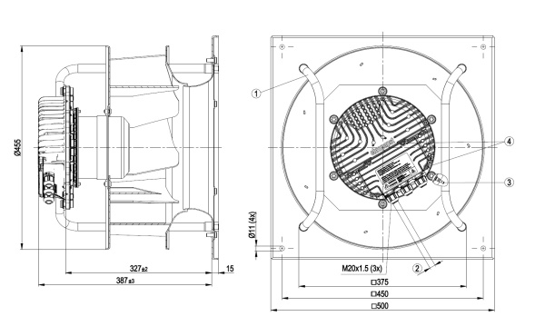 Центробежный вентилятор ebmpapst K3G400AY8702