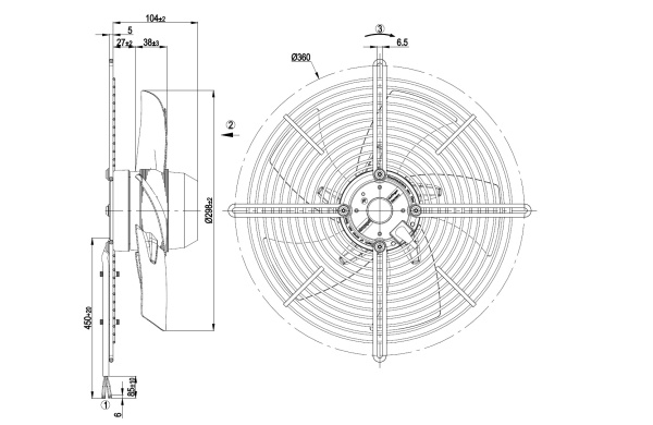 Осевой вентилятор ebmpapst S2E300BP0230