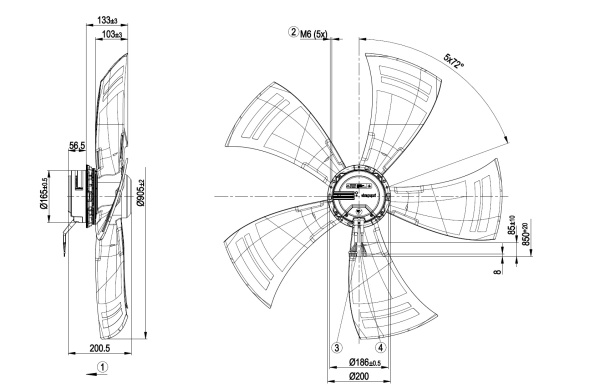Осевой вентилятор ebmpapst A3G910AO8301