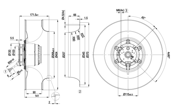 Центробежный вентилятор ebmpapst R4E400AR0506