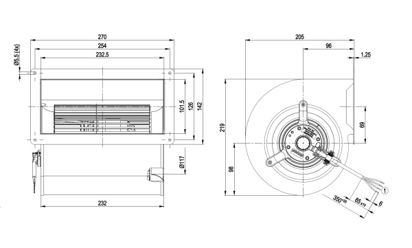 Центробежный вентилятор ebmpapst D2E146AP4722