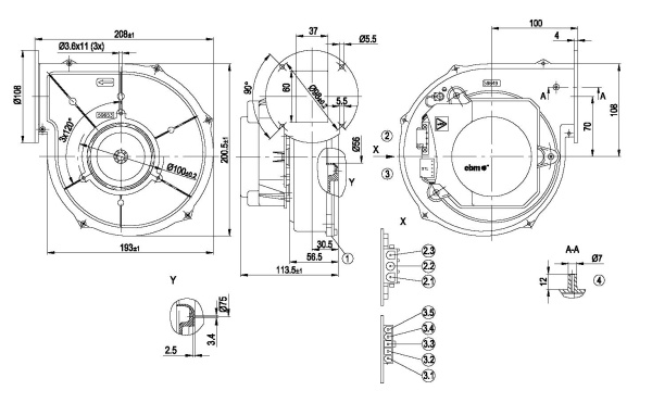 Центробежный вентилятор ebmpapst G1G144AF4970