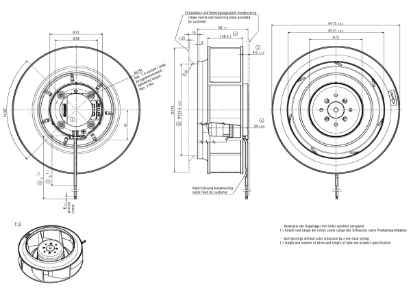 Вентилятор компактный ebmpapst RER 175-42/18/2 TDMLP
