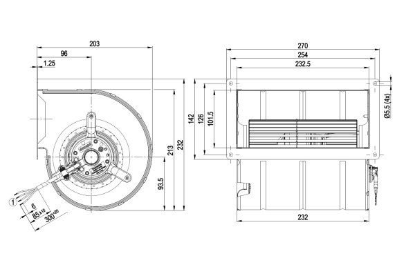 Центробежный вентилятор ebmpapst D2E133DM4723