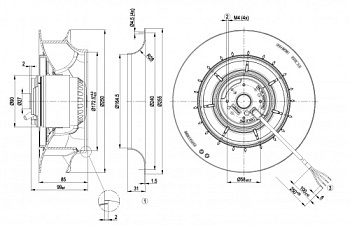 Центробежный вентилятор ebmpapst R2E250RA5015 (210/0,21кВт) 2500 об/мин