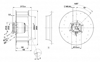 Центробежный вентилятор ebmpapst R4E400AN0906