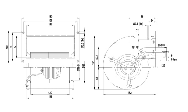 Центробежный вентилятор ebmpapst D2E097BI5648