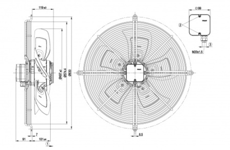 Осевой вентилятор ebmpapst S4D500BE0302