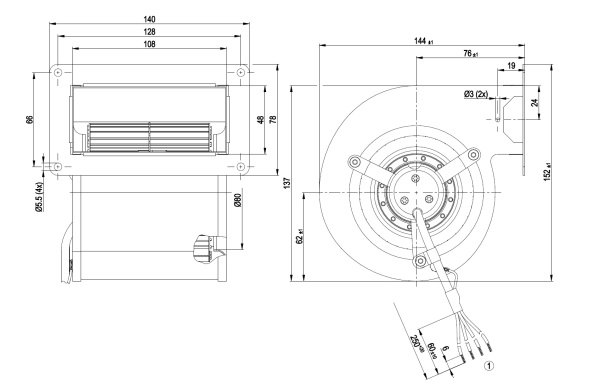 Центробежный вентилятор ebmpapst D2E097CB0112