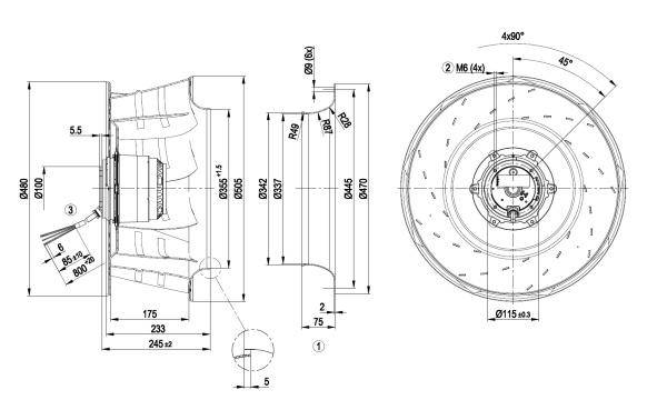 Центробежный вентилятор ebmpapst R6D500AK0301