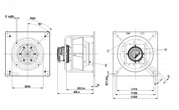 Центробежный вентилятор ebmpapst K3G355PJ7501